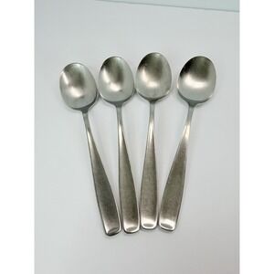 4 Place Oval Soup Spoons WMF LINE Stainless Germany Triangle Mark 7 1/4"